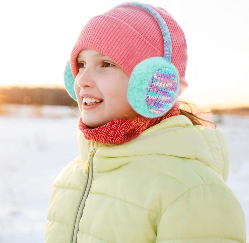 BUTITNOW Kids Knit Earmuffs Soft Plush Comfortable Winter Outdoor Ear Warmers for Boys Girls Age 4-16 Years - Image 4